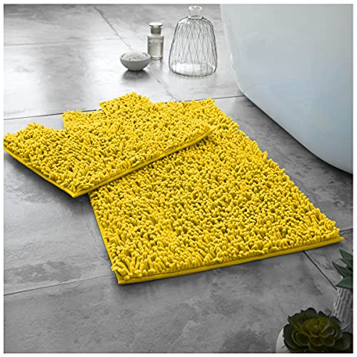 GC GAVENO CAVAILIA Super saugfähige Badematte mit Schlaufen, rutschfest, WC-Vorleger für WC, Badematten für Badezimmer, Ocker, normal