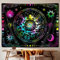 VEIGIKE Sternzeichen-Astrologie-Wandteppich, bunte Sonne und Mondphase, Sterne, Wandbehang für Teenager, Jungen, Mädchen, Schlafzimmer, Neon-Schwarzlicht, Heimdekoration, Geschenke 152.4x101.6 cm