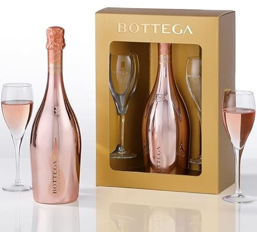 Bottega Rose Gold Rarity Gift Set with 2 Flutes 75cl