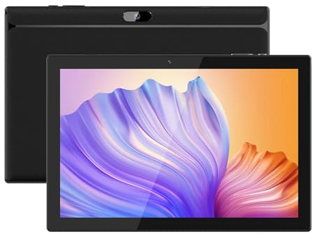 NOVOJOY Tablet 10.1 Pollici 64GB 2GB RAM Quad Core HD Touch Screen, Batteria 6000mAh, WiFi BT, Android 11, Nero
