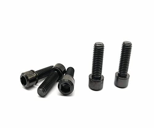 RISON-Titanium 5 Stück Titan Fahrrad Vorbau Schrauben M5x16mm, Fahrradschaftschrauben mit Unterlegsscheiben, Fahrrad Stamm Bolzen, Innensechskantschrauben für Mountainbike, Rennrad, Tourenrad