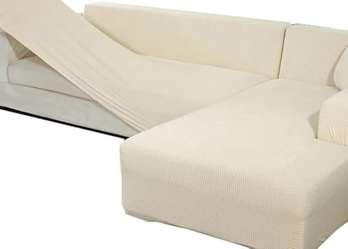 ZZDZW L-Förmige Sofabezug Sofahusse L U Form Rechts Links Couchbezug Grau Sofabezüge Für 1 2 3 4 Sitzer Elastische Couch Bezug Beige Sofa Überzug Ecksofa Sofa Hussen Abdeckung