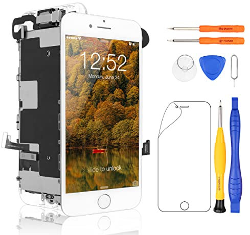 Yodoit LCD Screen Replacement for iPhone 8 / SE 2020 4.7 inches Display and Touch Digitizer Assembly with Complete Repair Tool Kit (With White Home Button)