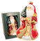 Krebs Glas Lauscha - Weihnachtsdekoration/Christbaumschmuck aus Glas - Weihnachtsmann als Anhänger - Motiv: mit Truhe - Größe: ca. 17 cm