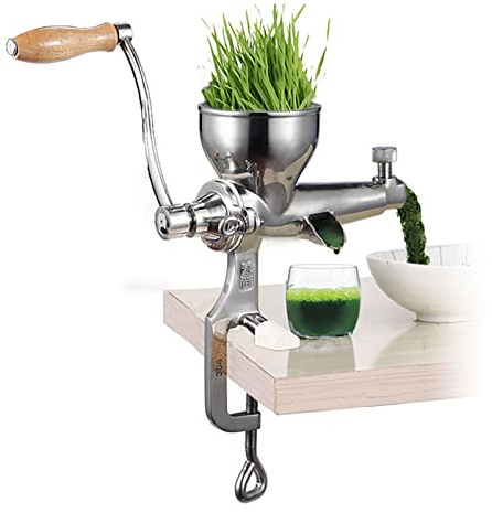 Nc Toys Manual Wheatgrass Juicer, Hand Wheatgrass Grinder, Stainless Steel Food Grade Juice Extractor, With Suction Cup Base, Home Health Juice Extractor Tool For Soft Fruit Vegetable Leafy Green