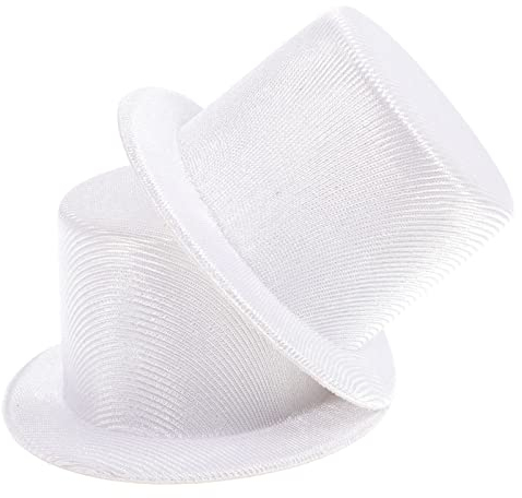 Zerodeko Partyzubehör 2 Stück Filz Zylinder Weiße Mini Filz Zylinder Partyhüte für Weihnachtsfeier Schneemann Puppe Bastelprojekte DIY & Handwerk