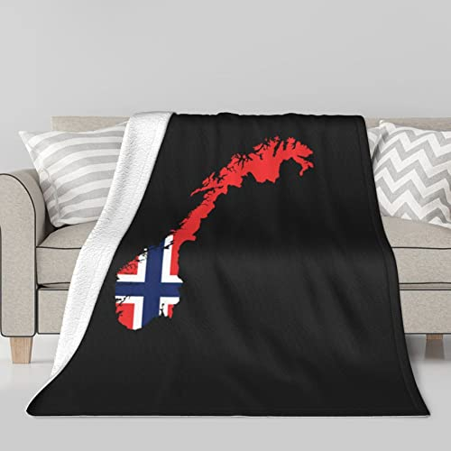 Norwegen Karte Flagge Decke Lammfleece Thermodecke Klimaanlage Bettdecke 80x60