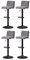 JYMTOM 4er-Set Barstühle, Verstellbar Barhocker, 360° drehbarer Tresenhocker, Drehstühle mit gepolsterter Sitzfläche aus Samt für Bar, Küche, Bistro, Counter, Esszimmer und Café (4, grau)