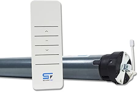 SCHARTEC Motor de persiana por radio FE 13-40 con interruptores de límite electrónicos SW40, juego con persianas, mando a distancia, motor tubular
