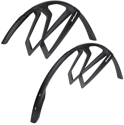POLISPORT 8629300001 - R-Mud 2-teilige universelle Vorder- und Hinterradschutzbleche für MTB-Straßen-Schotterräder mit 28-Zoll-Rädern en Color Schwarz
