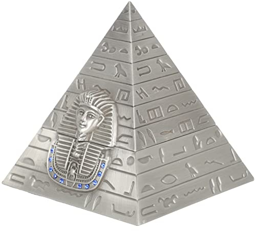 Cabilock Vintage-ringhalter Pyramidenfigur Silbernes Schmuckkästchen Pyramiden-schmuckhalter Schmuckkästchen Mit Ägyptischer Pyramide Vintage Pillendose Die Hausapotheke Metall Turmform