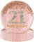 POPOYU 16Pcs 21st Birthday Rose Gold Paper Plates 9 inch,21st Rose Gold Girls Birthday Disposable Party Paper Plates,Happy 21st Birthday Tableware Decor Her,Women,21st Birthday Gift Party Supplies
