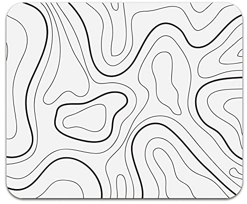 Audimi Tapis de Souris avec Contour topographique, Souris sans Fil, pour la Maison, Le Bureau, Les Voyages, Le Travail à Domicile, 24 x 20 x 0,4 cm