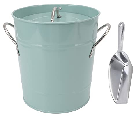 Cubitera Aislada con Tapa Y Cuchara Cubitera Portátil de Metal para Bar de Cócteles Contenedor de Cubitos de Hielo Multiusos Cubiteras para Fiestas Barra de Cócteles Pinzas de Hielo Accesorios para Ba