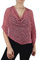 MIMOSA Damen-Poncho im Popcorn-Stil, einfarbig, Stretch-Fischnetz, gehäkelt, Fledermaus, kleiner Poncho, rot, One size