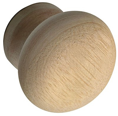 ALLES IM GRIFF Möbelknopf Hemera ø 35mm - Möbelknauf aus Holz Tiefe 28mm - Knauf für Schrank, Esche roh