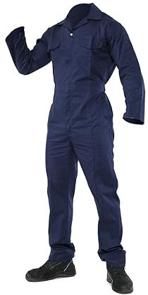 WickedFun® Children's Coverall Boiler Suit - Heavy Duty Lightweight Overall Protective Safety Work Wear Multi Pocket Suit (Blue, 7-9 Years)