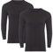 Style Lockers® Pack of 2 Mens Thermal Long Sleeve Base Layer Top - Adults Winter Ski Inner Vest Warm Underwear T-Shirts - Quick Dry Undershirt for Outdoor Sports Running (Black, Medium)