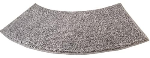Ysaca Gebogene Duschmatte, 30 x 100 cm, gebogene Badematte, rutschfeste Duschmatte für Außendusche, wasserabsorbierende Eckduschmatte für Waschküche, Dusche (grau)
