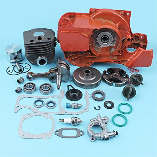 NEEDY 50mm Crankcase Crankshaft Clutch Drum Cylinder Kit For Husqvarna 362 365 371 372 Chainsaw Oil Pump Cap Seal Bearing Sprocket Cylinder Piston Kit