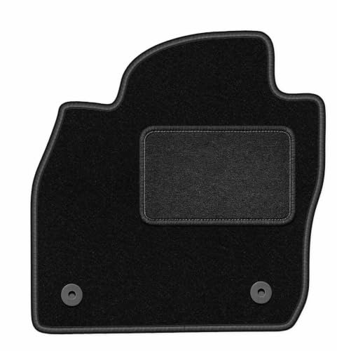 Velours-Fahrermatte passend für Skoda Kamiq 2019-, Schwarz, LUX, passgenau | passend für Crossover; Velours-Teppich (Polypropylen), ca. 6,5 mm; rutschfest, runde Befestigungen (Typ AV)