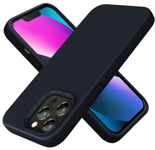 TIIXXE Silicone Case Compatible with iPhone 13 PRO Case Soft Ultra Slim Protective Shockproof Liquid Silicone Phone Case,Anti-Scratch Microfiber Lining, 6.1 Midnight Blue