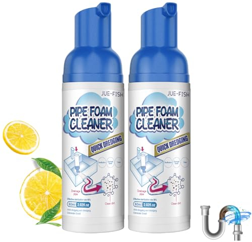 Limpiador de Drenaje de Espuma 2PCS Profesional Limpiador de Espuma de Drenaje Limpiador de Espuma para Tuberías de Drenaje Ideal para Disolver Manchas de Comida Grasa y Cabello