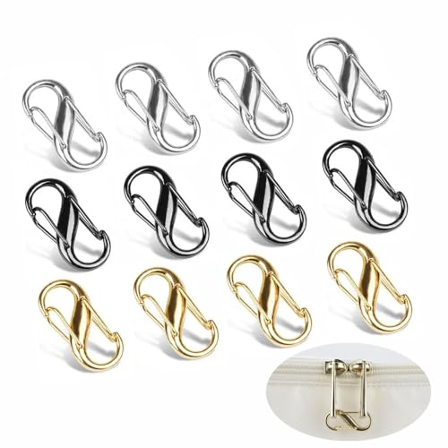 Lot de 12 Fermetures Éclair Antivol - Indispensables pour la Randonnée - Clip de Sécurité pour Bagages, Gadgets de Voyage et Maison