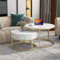 Merax Round Coffee Tables with Drawer Nesting Tables with Storage Coffe Table Suitable for Living Room, Bedroom, Office, White