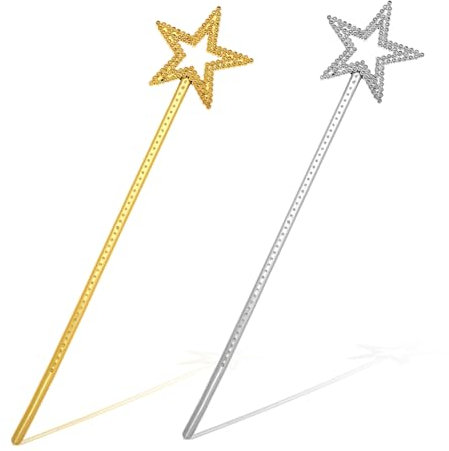 ZEYIYER 2 Pièces Baguette Magique Baguette de Fée Baguette Magique pour Enfants Baguette Magique à Paillettes Baguette de Princesse Baguette de Fée Étoile Baguette de Fée pour Accessoires
