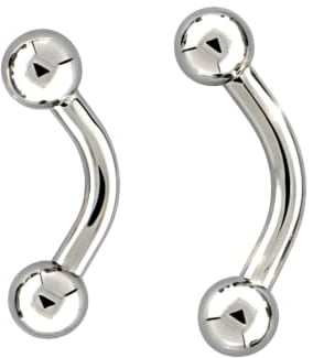 NewkeepsR 12G Prince Albert Piercing Steel Banana Bent Curved Barbell
