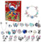 Schmuck-Adventskalender 2024 mit 24 Türchen, Schmuckherstellung, niedliche Cartoon-Minifiguren, Puppe, Weihnachtsstrumpffüller, Geschenk (D)