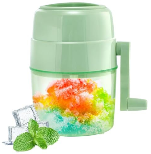 Reykentu Snow Cone Machine Shaved Ice Machine Manual Ice Shaver Machine Double Stainless Steel Blade Ice Crusher