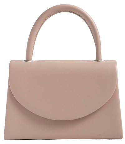 Michelle Moon Handtasche Damen Klein Elegant mit Glitzer | Abendtasche Beige | Clutch Beige für Hochzeit, Party und besondere Anlässe | Handtasche Beige Elegant mit abnehmbarer Schulterkette