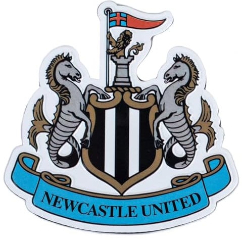 Newcastle United FC Crest Fridge Magnet, Vibrant Colour, Metal, 7cm x 7cm, 36g