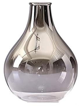 NOLLAM Jarrón Jarrón de Cristal para Flores, jarrón de Flores secas con gradiente de Plata nórdica, estética Minimalista, decoración del hogar, centros de Mesa de Boda Comedor