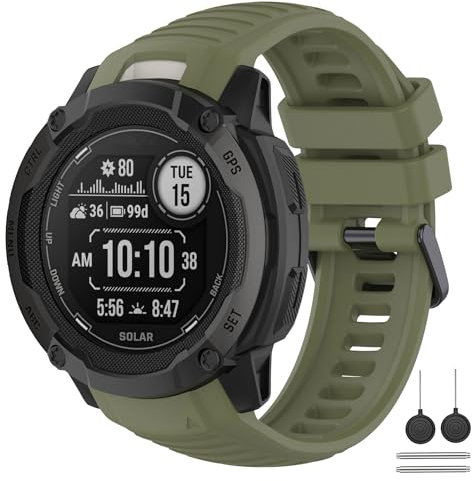 Supore Cinturino per Garmin Instinct 2X, 26mm Cinturini Silicone Ricambio per Garmin Instinct 2X, Instinct 2X Solar, Instinct 2X Tactical Cinturino Sportivo di Ricambio, Strumento Di Adattamento