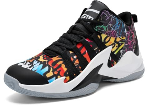 Sneaker Herren Damen Retro Skateboardschuhe Laufschuhe Turnschuhe mit Luftpolster Walkingschuhe Studenten Anti-Rutsch leichter Jungen Mädchen Basketballschuhe modisch Sportschuhe (Schwarz 5,44)