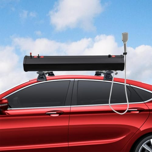 GJBMXSM Pressurisé Portable de Douche Camping 18L/30L - Réservoir Montable sur Barres de Toit avec Chauffe-Eau Solaire | pour Lavage Voiture, Trekking et Voyages Aventure,30L