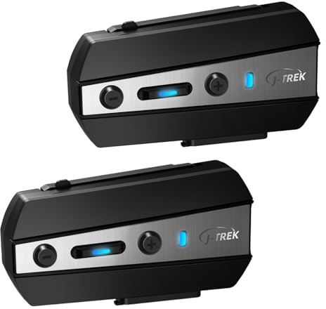 J-TREK JX01 Motorcycle Bluetooth Headset with V5.4, 8-Way Motorcycle Helmet Bluetooth Headset with aptX HD Audio, App Control & Updates, Triple Noise Cancellation, 2 Pack