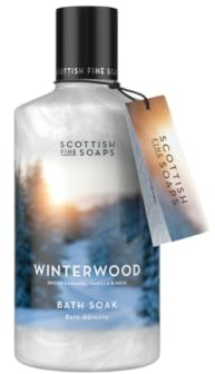 Scottish Fine Soaps Winterwood Bath Soak, 300ml, Spiced Caramel and Vanilla Fragrance