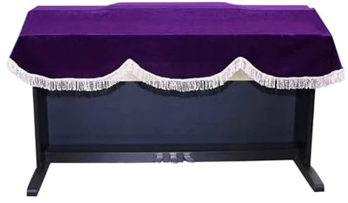 klavier abdeckung Staubschutzhülle for E-Piano, goldener Samt, rot und violett, 88 Tasten, Klaviertastatur(PURPLE)