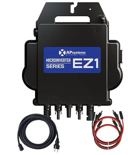 AP Systems Mikro-Wechselrichter 800 W EZ1-M-EU für Balkonkraftwerk, IP67 wetterfest, Plug&Play Installation, 2 MPPT, Bluetooth & WIFI, inkl.5m Anschlusskabel & 4x1m Solar-Verlängerungen Micro Inverter