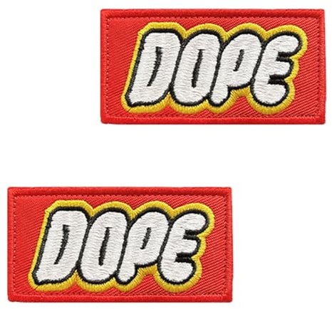 2 Stück DOPE Patches Funny Taktische Abzeichen Hook and Loop Patches Militär Moral Stickerei Emblem für Kleidung Rucksäcke DIY Baseballkappe Mützen Uniform Hosen Weste Biker