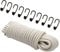 Dreamprint Expanderseil 20 m Weiß 6 mm Gummiseil Gummischnur Spannseil Planenseil Gummileine elastisches Seil mit 10 Spiralhaken ø 6 mm