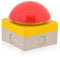 Intratec Grobhandtaster, IP65 – Aufputz Taster, Not-Aus Buzzer 2NC zwangsöffnend, Pilztaster für industriellen Gebrauch, 94 x 94 x 90 mm, Türöffner Button in Rot/Gelb