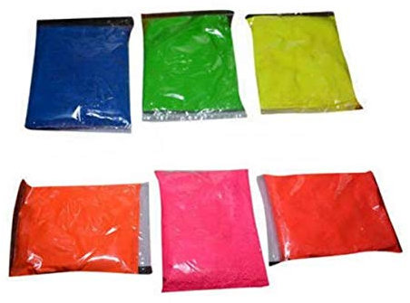 STICKERSLAB GHIRARDI 320/100.02 Pigment additif Poudre Lumineuse Fluorescente Qui s'illumine dans l'obscurité 5 Couleurs (à Base colorée), Bleu Clair Fluo, 20 Grammi