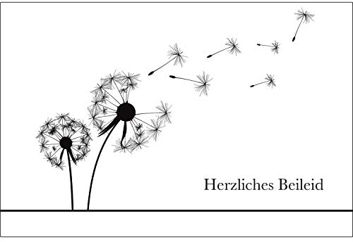 15 einfühlsame Premium-Trauerkarten/Beileidskarten im Set mit 15 Briefumschläge - Anteilnahme, Beileid Trauerkarte
