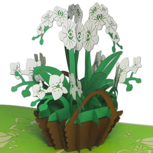 LINPOPUP®, LIN17614, Pop Up Karten Blume, POP UP Karten Geburtstag, Geburtstagskarte, 3D Grußkarten Blume Klappkarte, Viel Glück, Gute Besserung, Wellness Gutschein, Orchidee, N357