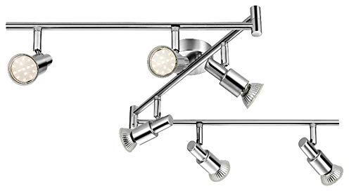 IMPTS LED Deckenleuchte Deckenlampe, 6-flammig Dreh- und schwenkbar 3W GU10 230V IP20 Metall Warmweiß, für Küche Wohnzimmer Schlafzimmer